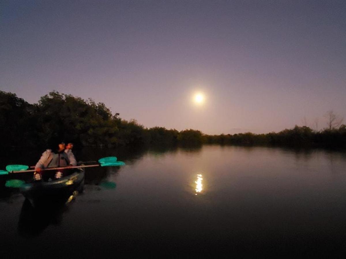 a man riding on the back of a boat in the water