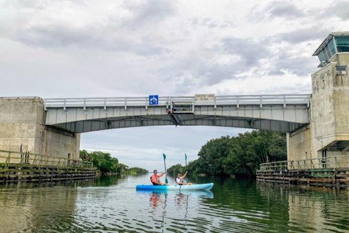a bridge over a body of water