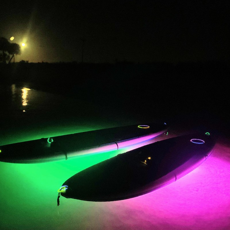 a airplane that is lit up at night