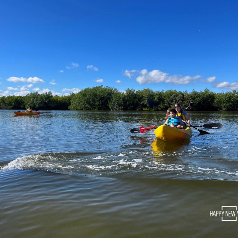 a person riding on the back of a boat in a body of water