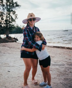 a person standing on a beach