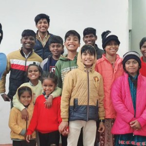 a group of people posing for a photo