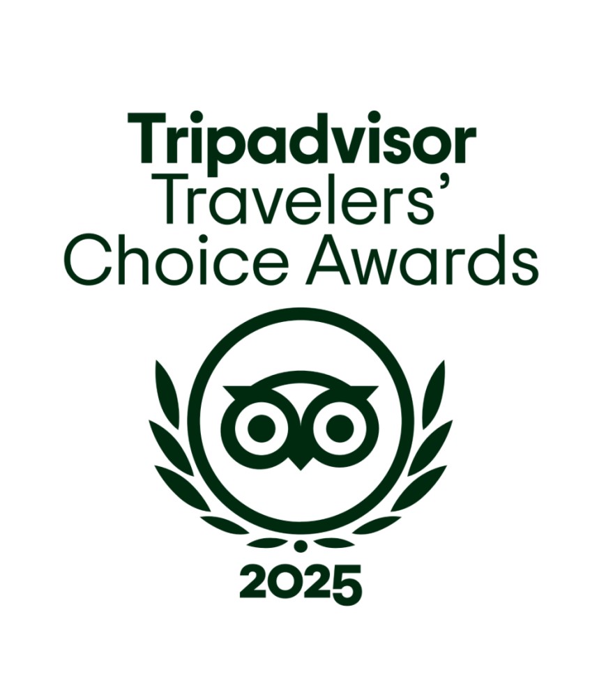 Tripadvisor Travelers' Choice Awards 2025 logo with owl and laurel wreath.